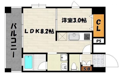 エトゥール博多駅北1001号室-間取り