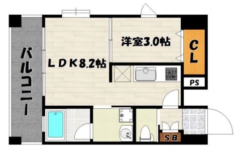 エトゥール博多駅北1101号室-間取り