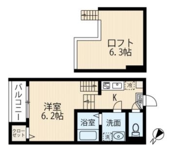 エアスト吉塚101号室-間取り