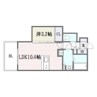 ラフレシーサ大橋Ⅱ103号室-間取り