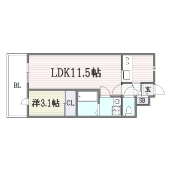 ラフレシーサ大橋Ⅱ305号室-間取り