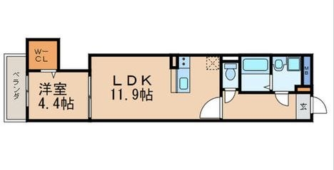 パララックス伊都102号室-間取り