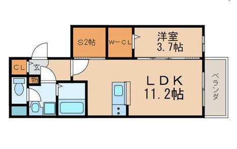 パララックス伊都105号室-間取り