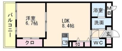 アミティエ博多駅南402号室-間取り