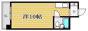 チサンマンション天神III1104号室-間取り