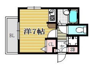 ダイナコート大博通り301号室-間取り