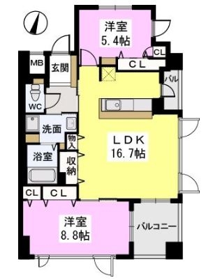 マジェスティ大濠302号室-間取り