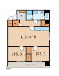 白金オークマンション401号室-間取り