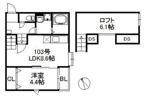 MACS博多吉塚アメージングスクエア103号室-間取り