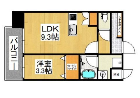 ソシオスヒルズイン博多301号室-間取り