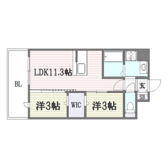 modern palazzo 姪浜 avenue302号室-間取り