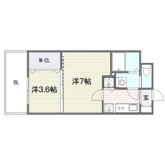 プレスタイル博多駅南202号室-間取り