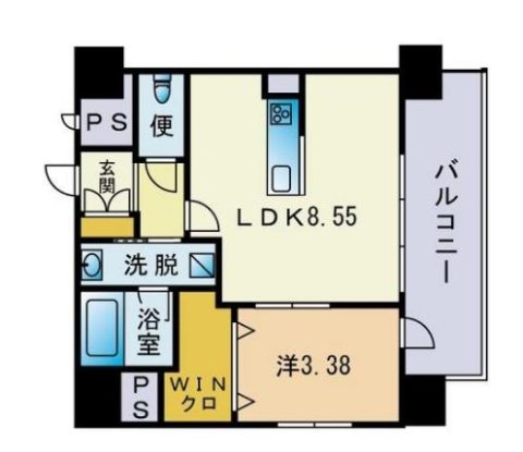 ドルチェヴィータ大橋801号室-間取り