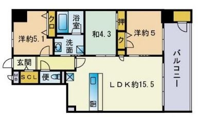 ファーネストプレミアムクラス高取302号室-間取り