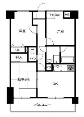 ダイナコート吉塚305号室-間取り