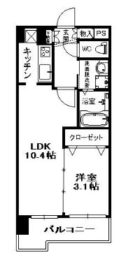 ベルファース博多東1202号室-間取り