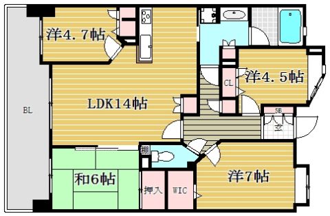 アーサー吉塚ビアンナ304号室-間取り