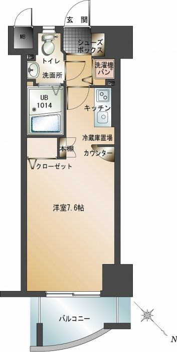 エンクレスト天神東204号室-間取り