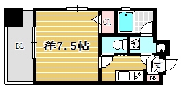 パリス大濠ベイタウン701号室-間取り