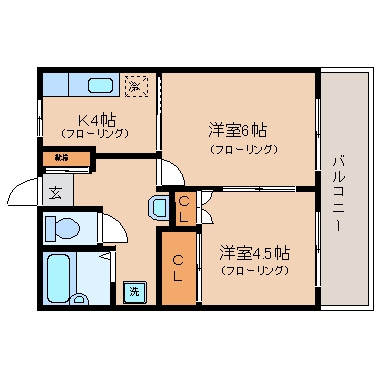 シャトーローリエ博多302号室-間取り