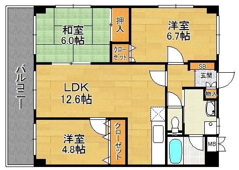 シティコート中陽501号室-間取り