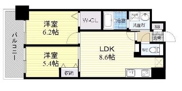 アトラスアルファーノ箱崎502号室-間取り