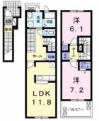 K2 リバーサイド 御笠 - 所在階***階の間取り図 9041