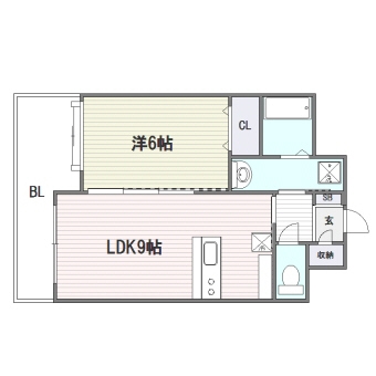 サンビーム東比恵203号室-間取り