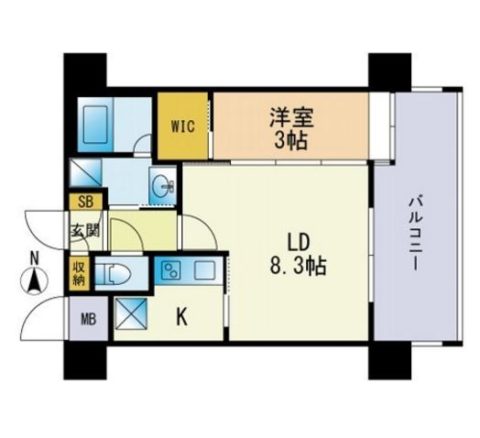 ネストピア唐人町駅前403号室-間取り