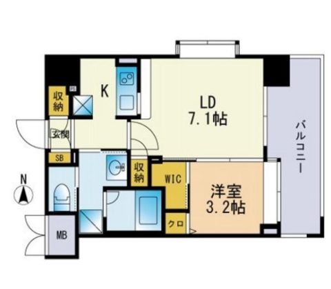 ネストピア唐人町駅前705号室-間取り