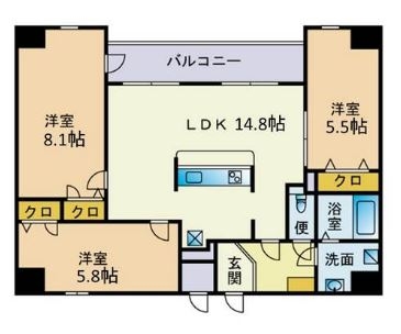 MODERN PALAZZO 博多駅南902号室-間取り