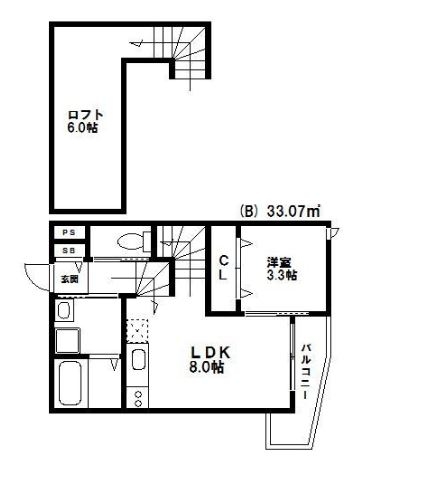 sorriso la festa姪浜102号室-間取り