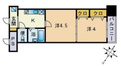 アリビオ天神南205号室-間取り