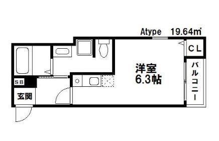 ライフ美野島301号室-間取り