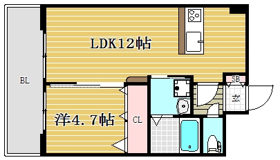 GLC薬院east302号室-間取り