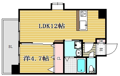 GLC薬院east201号室-間取り