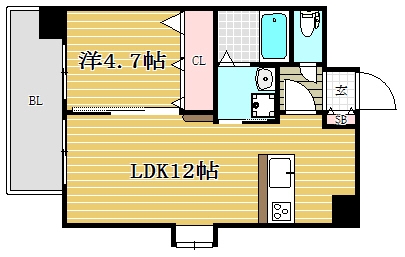 GLC薬院east303号室-間取り
