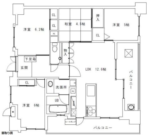 グラン博多レジェンド1003号室-間取り