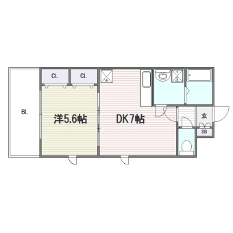 アムール竹下駅前201号室-間取り