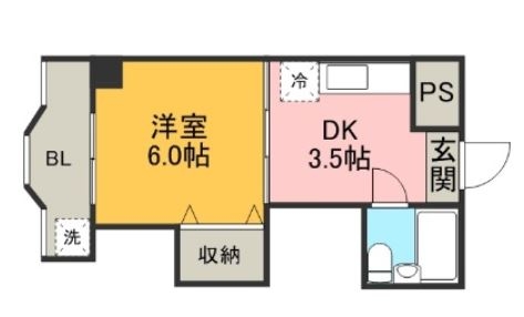 第二博多駅東コーポ2-F号室-間取り