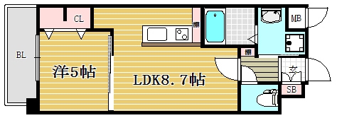 アストラル東比恵102号室-間取り