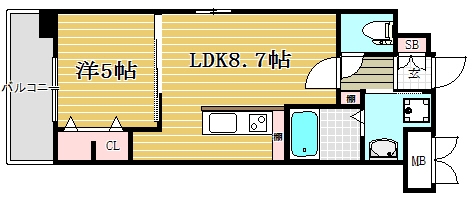 アストラル東比恵201号室-間取り