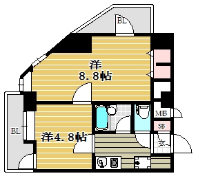 朝日プラザ博多Vターミナルスクエア804号室-間取り