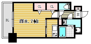 ラファセベルシード博多903号室-間取り