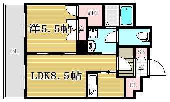 エクセラ大濠公園西103号室-間取り