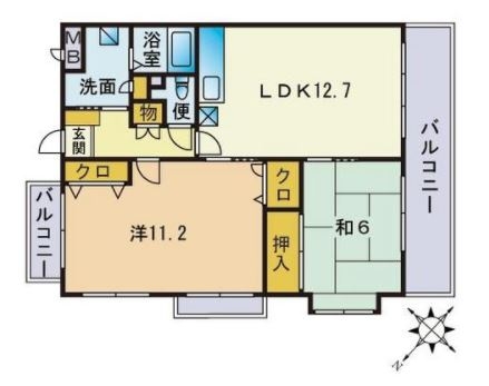 エルシャトー南福岡201号室-間取り