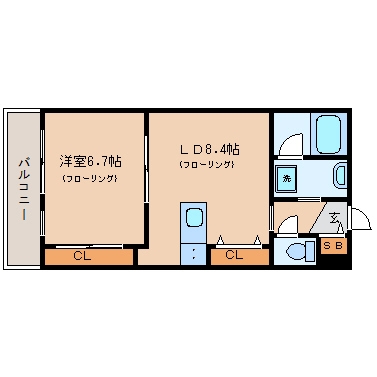 アミティエ博多駅南203号室-間取り