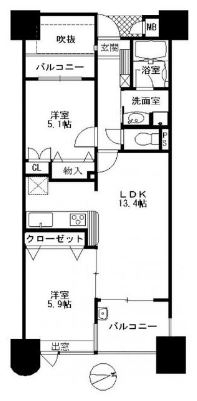 サングレート薬院駅ロイヤルウィン606号室-間取り