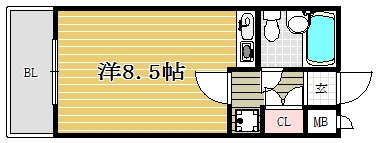 朝日プラザ天神1108号室-間取り