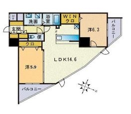 サムティ警固タワー608号室-間取り